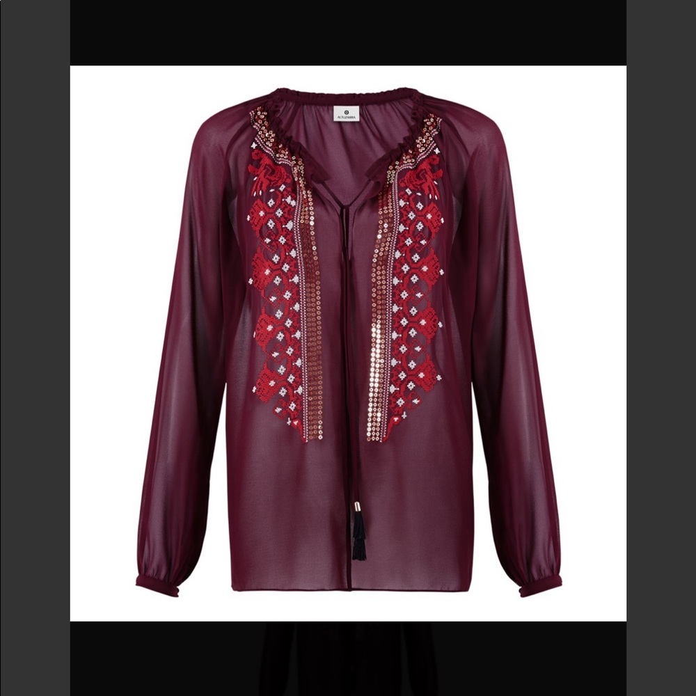 Altuzarra for Target Red Peasant Blouse